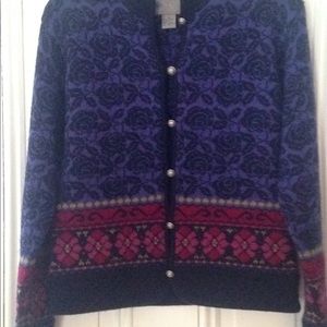 Squaw Valley 100% wool cardigan sweater.